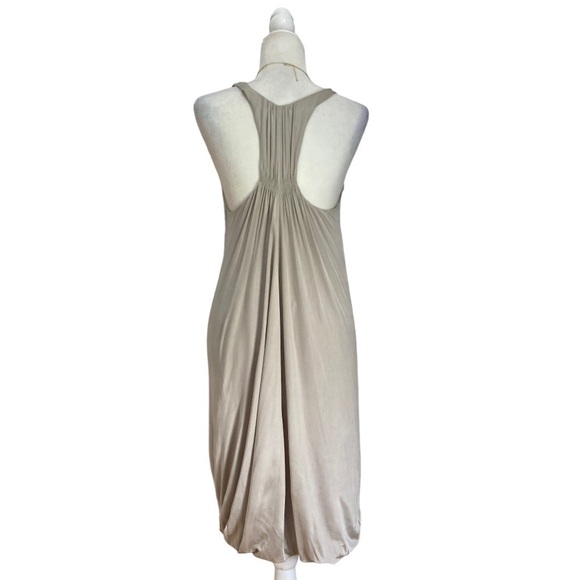Yigal Azrouël Scoop Neck Draped Sleeveless Dress with pockets in London Fog - Picture 4 of 8